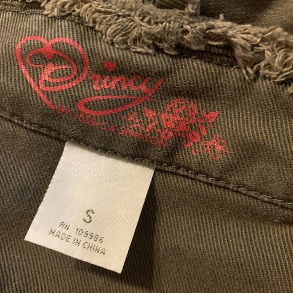 Jessica Simpson. Size Small. Rugged Green Frayed Cotton Denim Jacket. WTC - Picture 9 of 9
